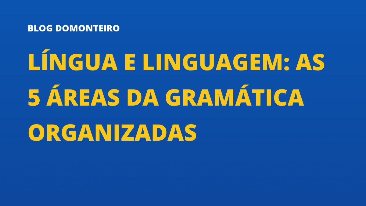 Capa do artigo: Língua e Linguagem: as 5 áreas da gramática organizadas