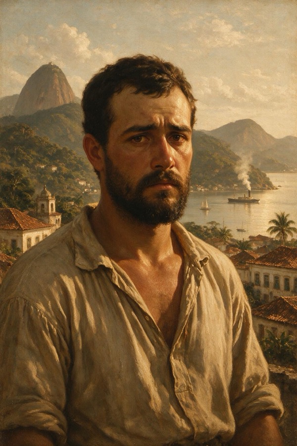 Jerônimo — O português, o meio o venceu. Ilustração do personagem de O Cortiço, de Aluísio Azevedo.
